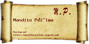 Mandits Pálma névjegykártya